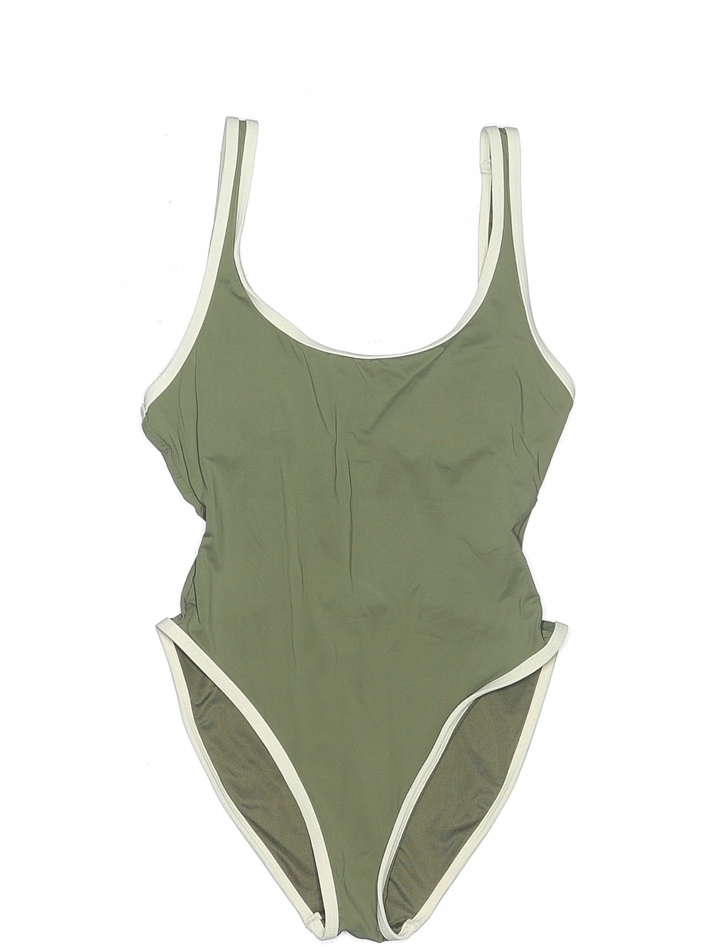MICHAEL Michael Kors Olive Green One-Piece with Cream Trim